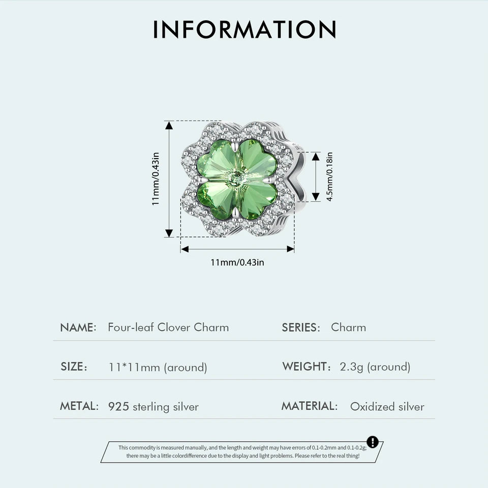 WOSTU Charms-Anhänger aus 925er-Sterlingsilber, grüner Baum des Lebens, Glücksklee-Perlen, passend für Original-Armbänder, Halsketten, DIY-Schmuck, Geschenk