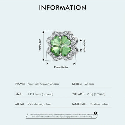 WOSTU Charms-Anhänger aus 925er-Sterlingsilber, grüner Baum des Lebens, Glücksklee-Perlen, passend für Original-Armbänder, Halsketten, DIY-Schmuck, Geschenk