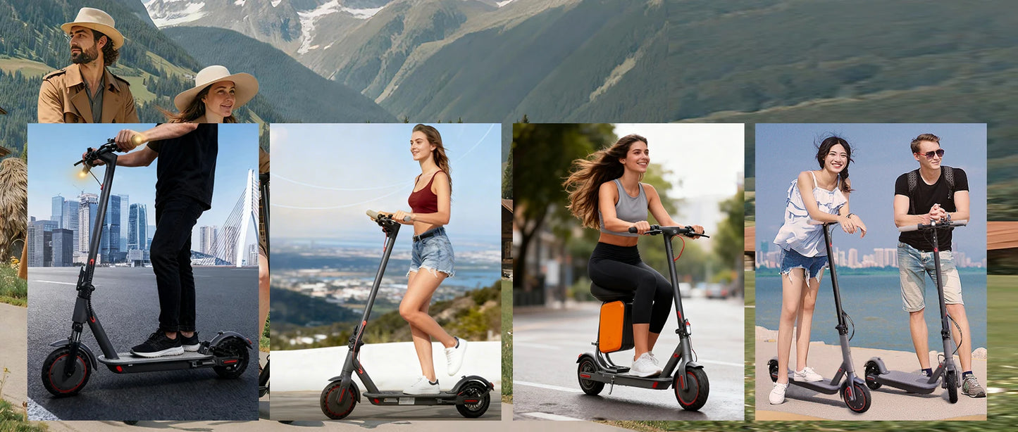 AOVOPRO LP10 500 W Elektroroller 42 V 10,5 Ah 35 km/h 35 km große Reichweite 10 Zoll mit Stoßdämpfung, intelligenter faltbarer EScooter