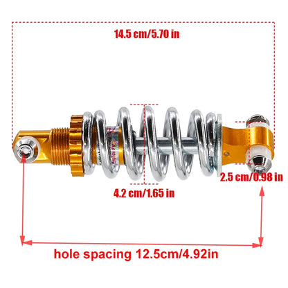 125 mm Hochleistungs-Stoßdämpfer hinten, universell für Elektroroller, E-Bike, Feder-Hinterradstoßdämpfer