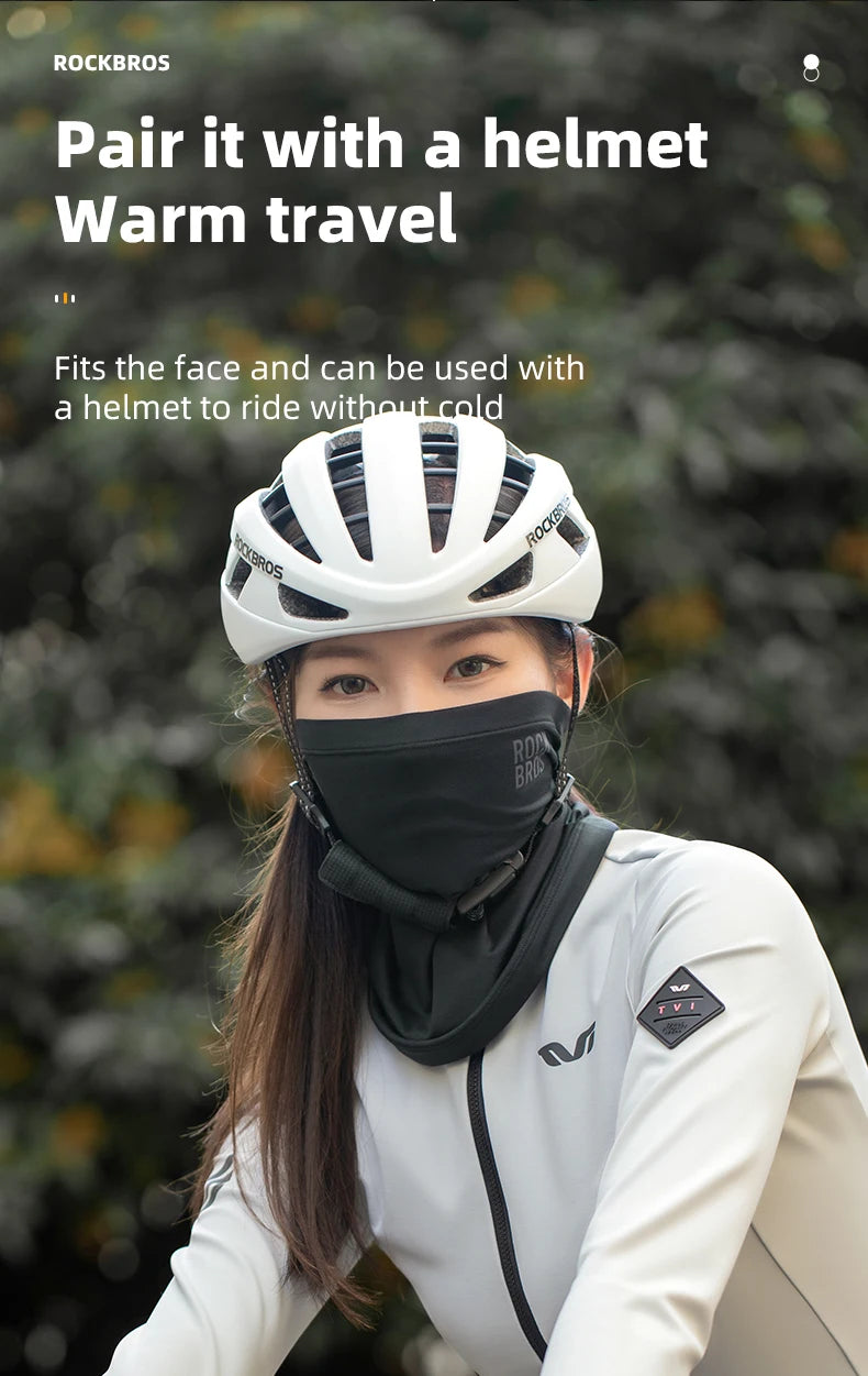 ROCKBROS Winter Warm halten Radfahren Gesichtsmaske Fleece Wandern Camping Ski Sturmhaube Halstuch Winddicht MTB Rennrad Fahrradmaske