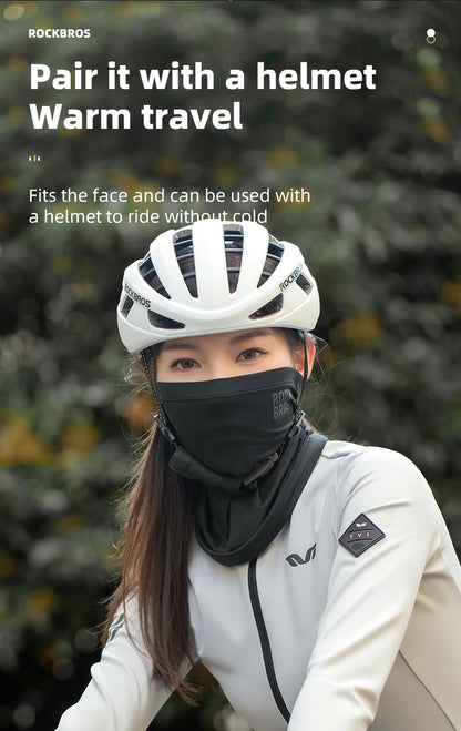 ROCKBROS Winter Warm halten Radfahren Gesichtsmaske Fleece Wandern Camping Ski Sturmhaube Halstuch Winddicht MTB Rennrad Fahrradmaske
