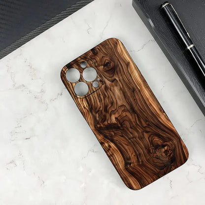 Kreative Handyhülle mit Holzmaserungsmuster, geeignet für iPhone 17, 16, 15, 14, 13, 12, 11, Pro/Max/Plus, All-Inclusive-Frosted-Softshell