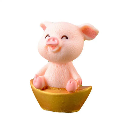 3-4 cm Harz Glück Schwein Figur Geld Piggy Statue DIY Miniatur Garten Tisch Ornament Auto Dashboard Puppen Für ohrring Schlüsselbund