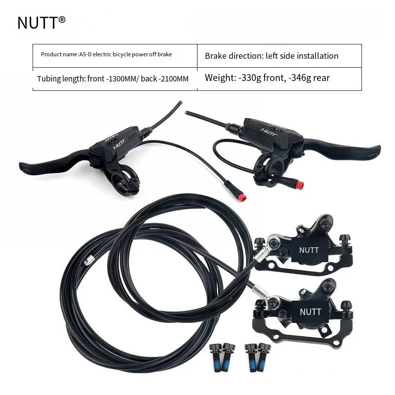 NUTT 2 Kolben Elektrofahrrad Hydraulische Bremsen 140 160 180 mm Rotor für Zero 10X 11X KUGOO G1 G2 Pro Elektroroller Bremssatz