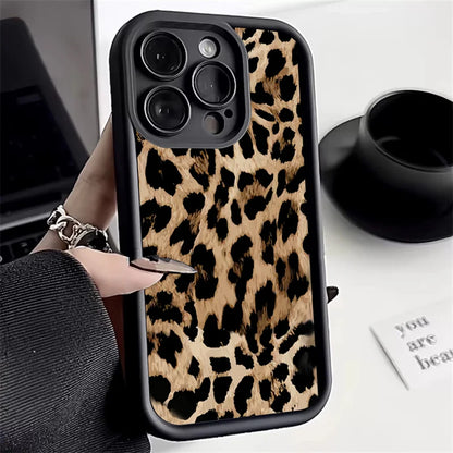 Mode Sexy Braun Leopard Silikon Soft Case Für iPhone 13 14 Pro Max 11 12 Mini 15 16 Plus SE2022 7 8 X XS XR Stoßfest Abdeckung