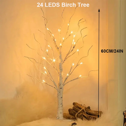 144 LED-Birkenbaum-Licht, warmweiß, USB, Batteriebetrieb, Urlaub, dekorativer Baum, Weihnachten, Halloween, Ostergeschenk