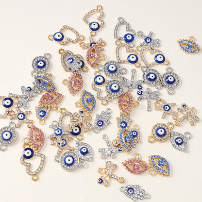 10 Stück Mixed Crystal Evil Eye Charms Türkische Lucky Blue Eye Charms Anhänger Anschlüsse für Armband Ohrringe Halskette DIY Schmuck