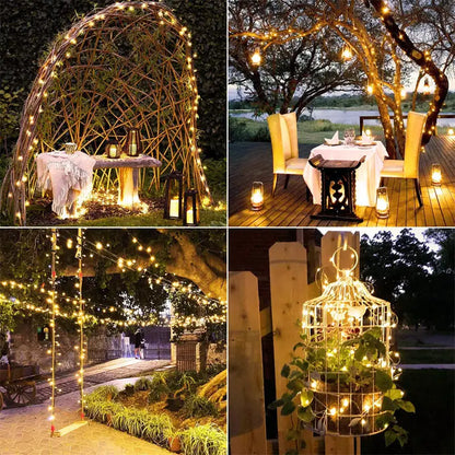 LED Solar Licht Outdoor Garten Fee String Licht Led Twinkle Wasserdichte Lampe für Weihnachten Terrasse Baum Party 6m/12m/23m/33m