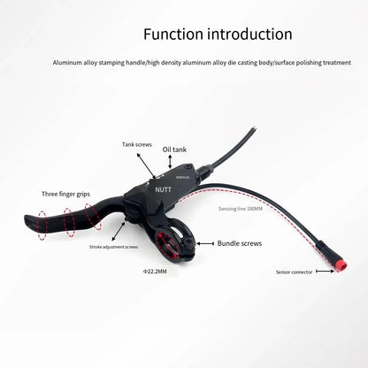 NUTT 2 Kolben Elektrofahrrad Hydraulische Bremsen 140 160 180 mm Rotor für Zero 10X 11X KUGOO G1 G2 Pro Elektroroller Bremssatz
