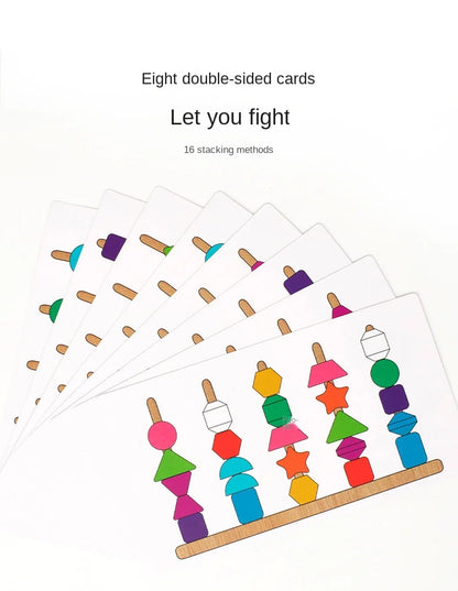 Montessori Holzspielzeug Farbform passendes Puzzlespiel Bunte Perlen Farbkognition Frühes Lernspielzeug Geschenk für Kinder