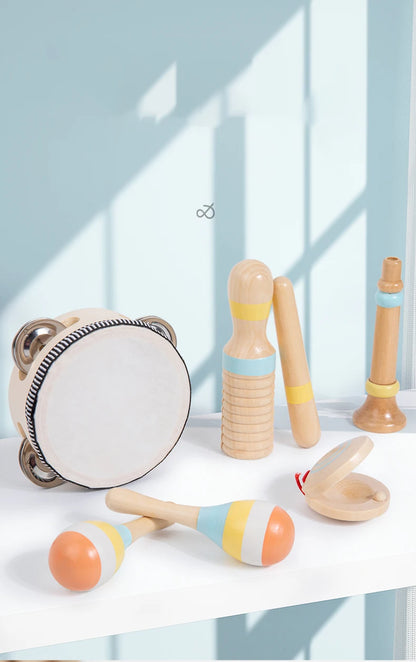 Wooden Musical Instrument Montessori Music Set Baby Children Percussion Instrument Toy Early Educational Knocking Toys for Kids