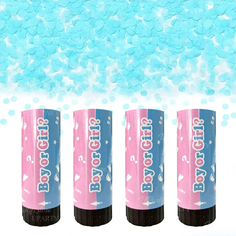 8 Stück rosa blaue Konfetti-Popper-Kanone für Geschlecht offenbaren blau rosa Papier-Konfetti-Shooter für Geburtstag, Hochzeit, Party, Dekoration, Gastgeschenk