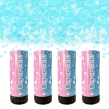 8 Stück rosa blaue Konfetti-Popper-Kanone für Geschlecht offenbaren blau rosa Papier-Konfetti-Shooter für Geburtstag, Hochzeit, Party, Dekoration, Gastgeschenk