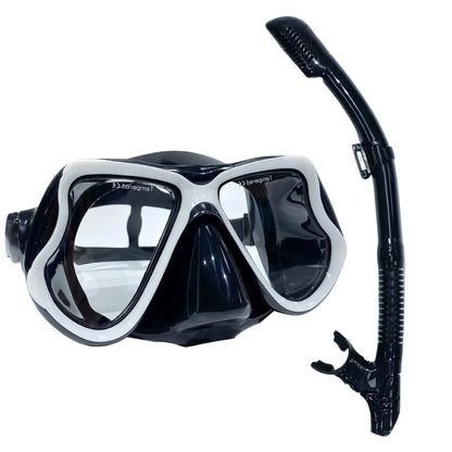 Professionelles Antibeschlag-Schnorchelset für Erwachsene – Set aus Panorama-Tauchmaske und Schwimmtrainingsgeräten aus gehärtetem Glas