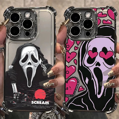 Hot Scary Screaming Art Neue Überzugshülle für IPhone 16 15 14 13 12 11 Pro Max X XR XSMax 7 8 6 Plus Anti-Fall-Airabag-Rückseite