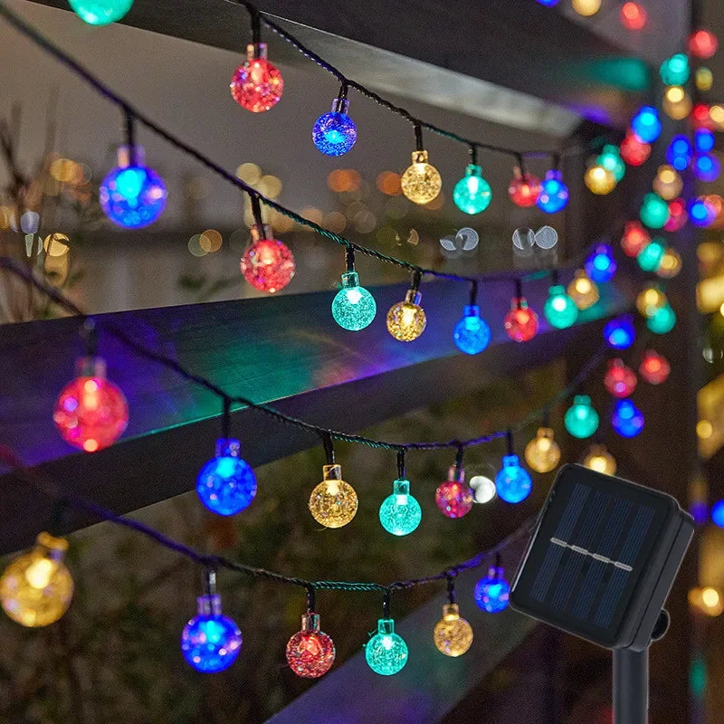 2024 neue Solar Kristall Globus LED Lichterketten LED Solar Outdoor Licht IP65 Fee Licht Weihnachten Girlande für Garten Party decor