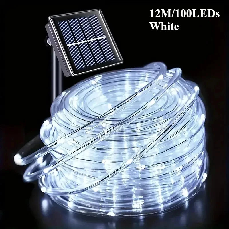 LED Solar Lichterketten Garten Wasserdichte Rohr Seil Lampe Weihnachten Girlande Lichterkette Für Outdoor Urlaub Dekoration Beleuchtung