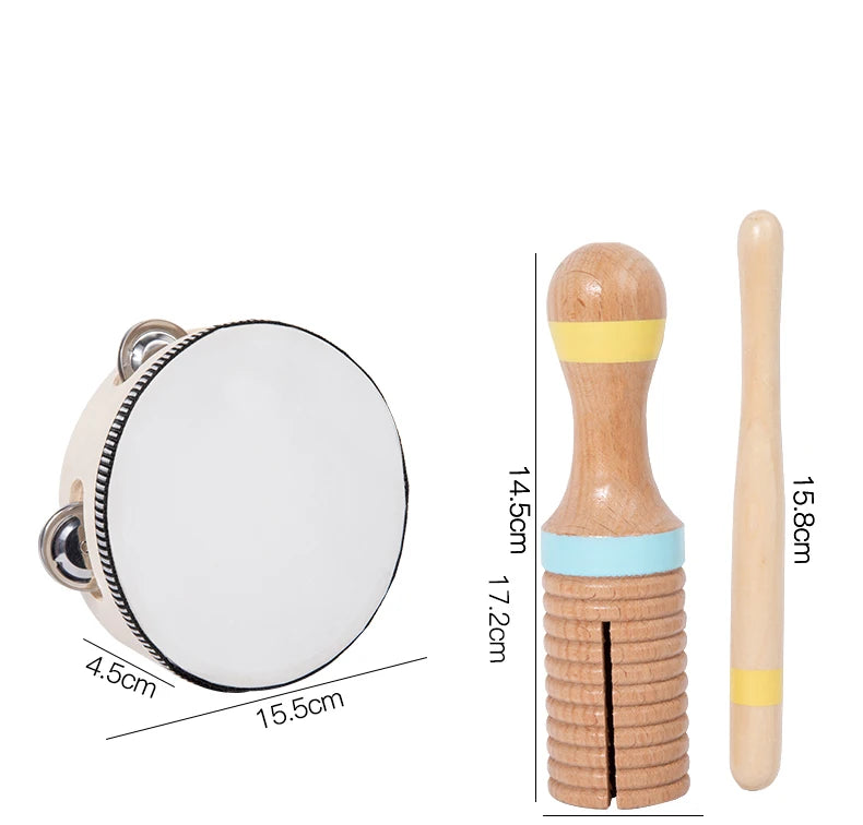 Wooden Musical Instrument Montessori Music Set Baby Children Percussion Instrument Toy Early Educational Knocking Toys for Kids