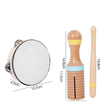 Wooden Musical Instrument Montessori Music Set Baby Children Percussion Instrument Toy Early Educational Knocking Toys for Kids