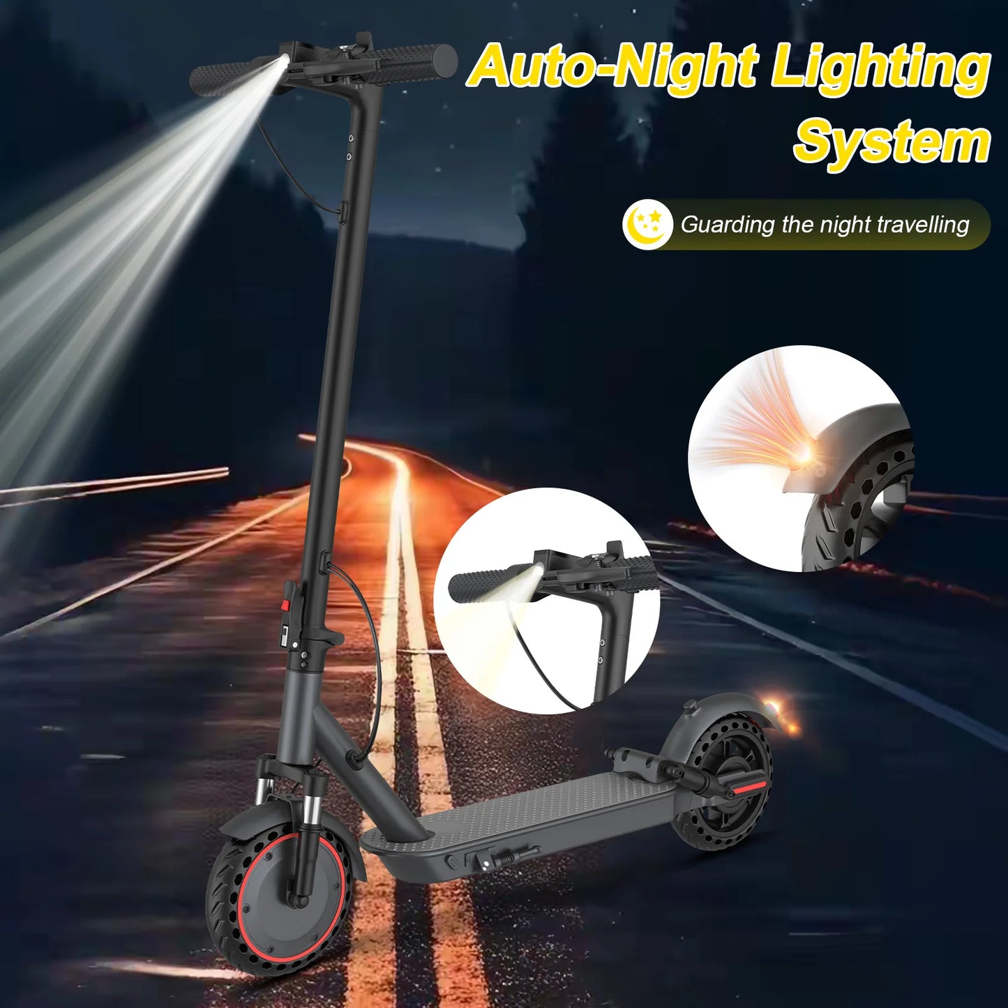 AOVOPRO LP10 500 W Elektroroller 42 V 10,5 Ah 35 km/h 35 km große Reichweite 10 Zoll mit Stoßdämpfung, intelligenter faltbarer EScooter