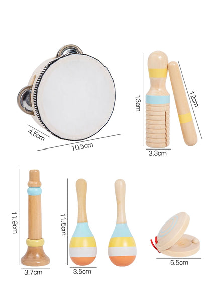 Wooden Musical Instrument Montessori Music Set Baby Children Percussion Instrument Toy Early Educational Knocking Toys for Kids