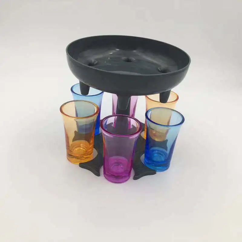 Weinsp ender sammeln Weiß-und Rotwein sechs Tassen Spender Farb becher Trichter geformte Weinsp ender Saft Getränkesp ender