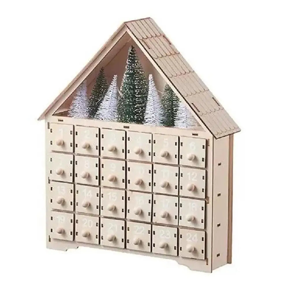 Weihnachts-Adventskalender, 24-Tage-Countdown-Dekoration, Weihnachten, wiederverwendbare Holzdekoration, Tischplatte, abnehmbar, A8i6