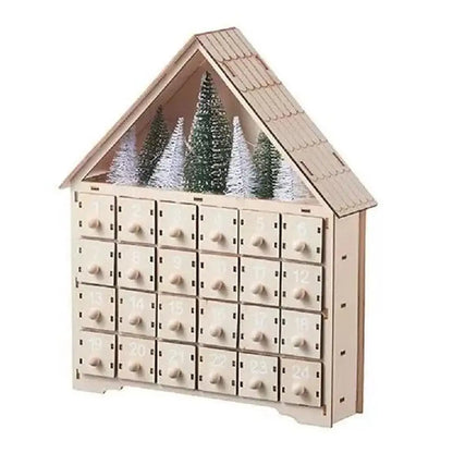 Weihnachts-Adventskalender, 24-Tage-Countdown-Dekoration, Weihnachten, wiederverwendbare Holzdekoration, Tischplatte, abnehmbar, A8i6