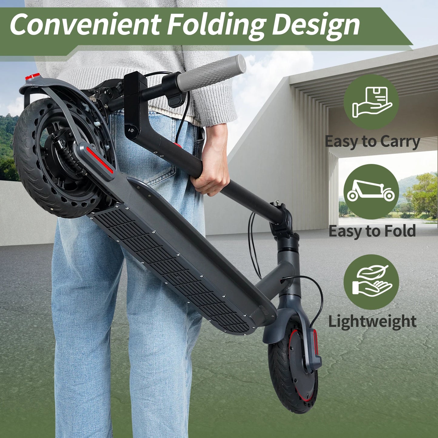 AOVOPRO LP10 500 W Elektroroller 42 V 10,5 Ah 35 km/h 35 km große Reichweite 10 Zoll mit Stoßdämpfung, intelligenter faltbarer EScooter