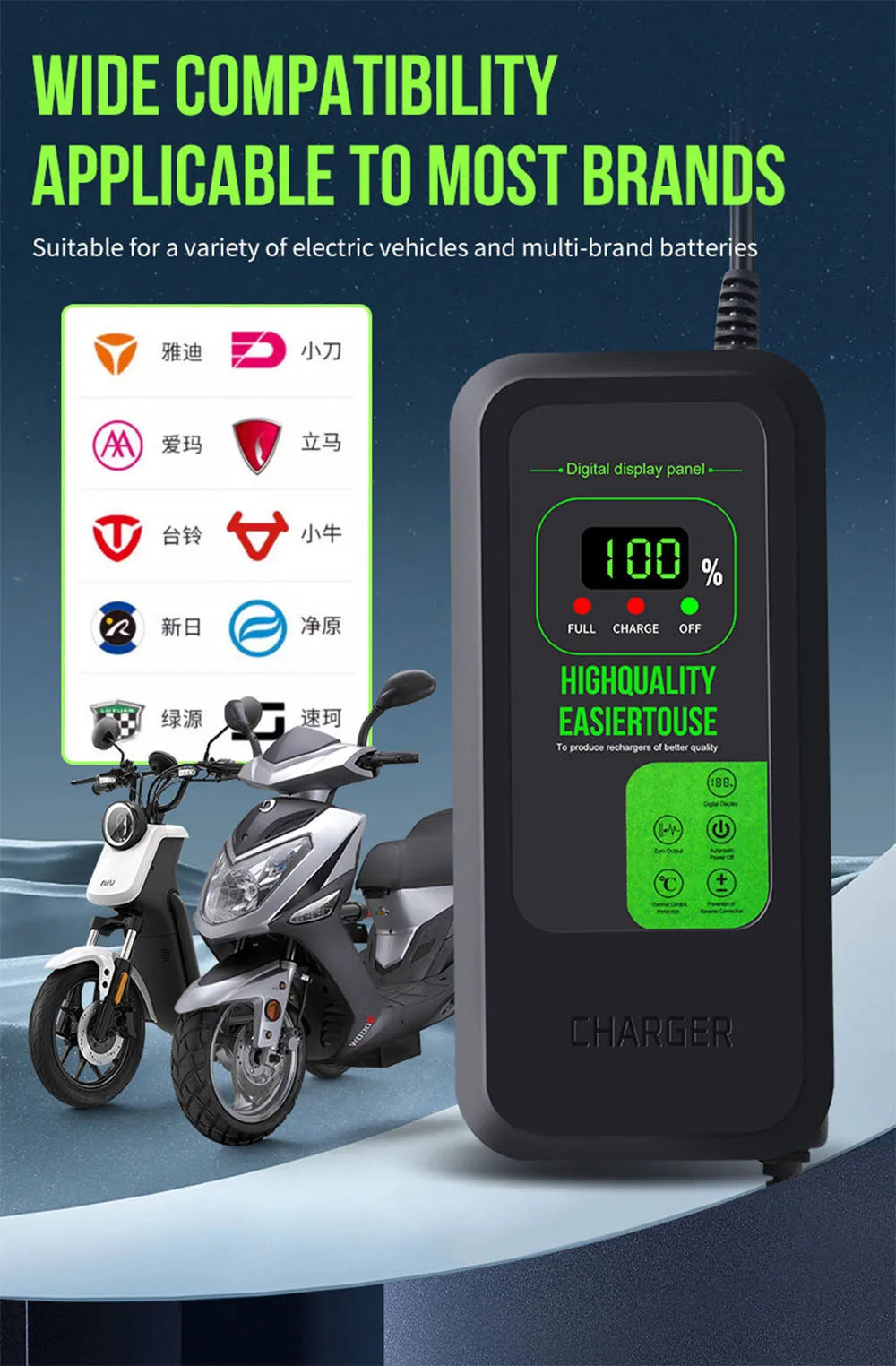 Ladegerät, 60v 20ah Batterie ladegerät für Roller Elektro fahrräder E-Bike