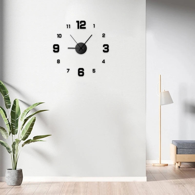 Kreativer rahmenloser diy Wanduhr Wandaufbau nach Hause stille Uhr Wohnzimmer Büro Wand dekoration
