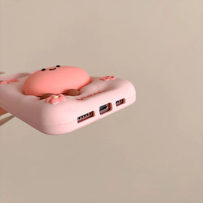 Süße Sommerfrucht-Blumen-Pfirsich-Ständer-weiche Silikonhülle für iPhone 17, 16, 15, 14, 13, Pro Max 14, 15 Plus, stoßfeste Schutzhülle