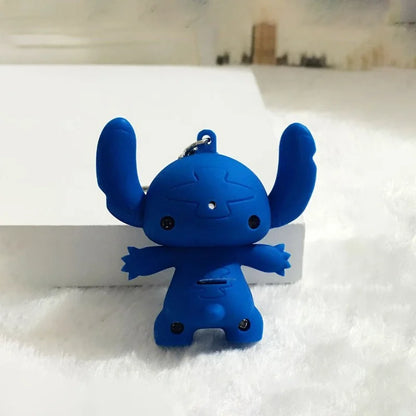 Lilo und Stitch Engel leuchtender Klang Schlüsselanhänger Cartoon Animation Kinder Erwachsene Geschenk Reißverschluss Dekoration Spielzeug Modell Ornament Puppe DIY