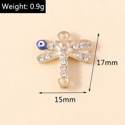 10 Stück Mixed Crystal Evil Eye Charms Türkische Lucky Blue Eye Charms Anhänger Anschlüsse für Armband Ohrringe Halskette DIY Schmuck