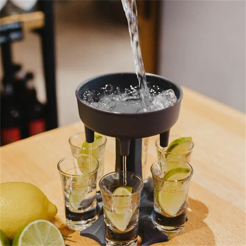 Weinsp ender sammeln Weiß-und Rotwein sechs Tassen Spender Farb becher Trichter geformte Weinsp ender Saft Getränkesp ender