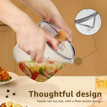 1,6/2,3 l Glas-Kochtopf mit Deckel, Glas-Topf, Müsli, Schüsseln, Topf für Herd, hohes Borosilikat, klares Kochen, Suppe, Backformen