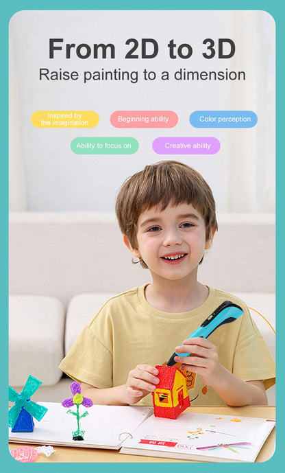 3D-Druckstift DIY Stifte 3D-Stift für Kinder Kinder kreative Kinder Geburtstags geschenk mit Pla Filament tragbare Reise Fall neu