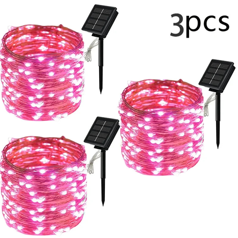 7m/12m/22m/32m LED Solar Licht Outdoor Garten Fee String Licht Led funkeln Wasserdichte Lampe für Weihnachten Terrasse Baum Party