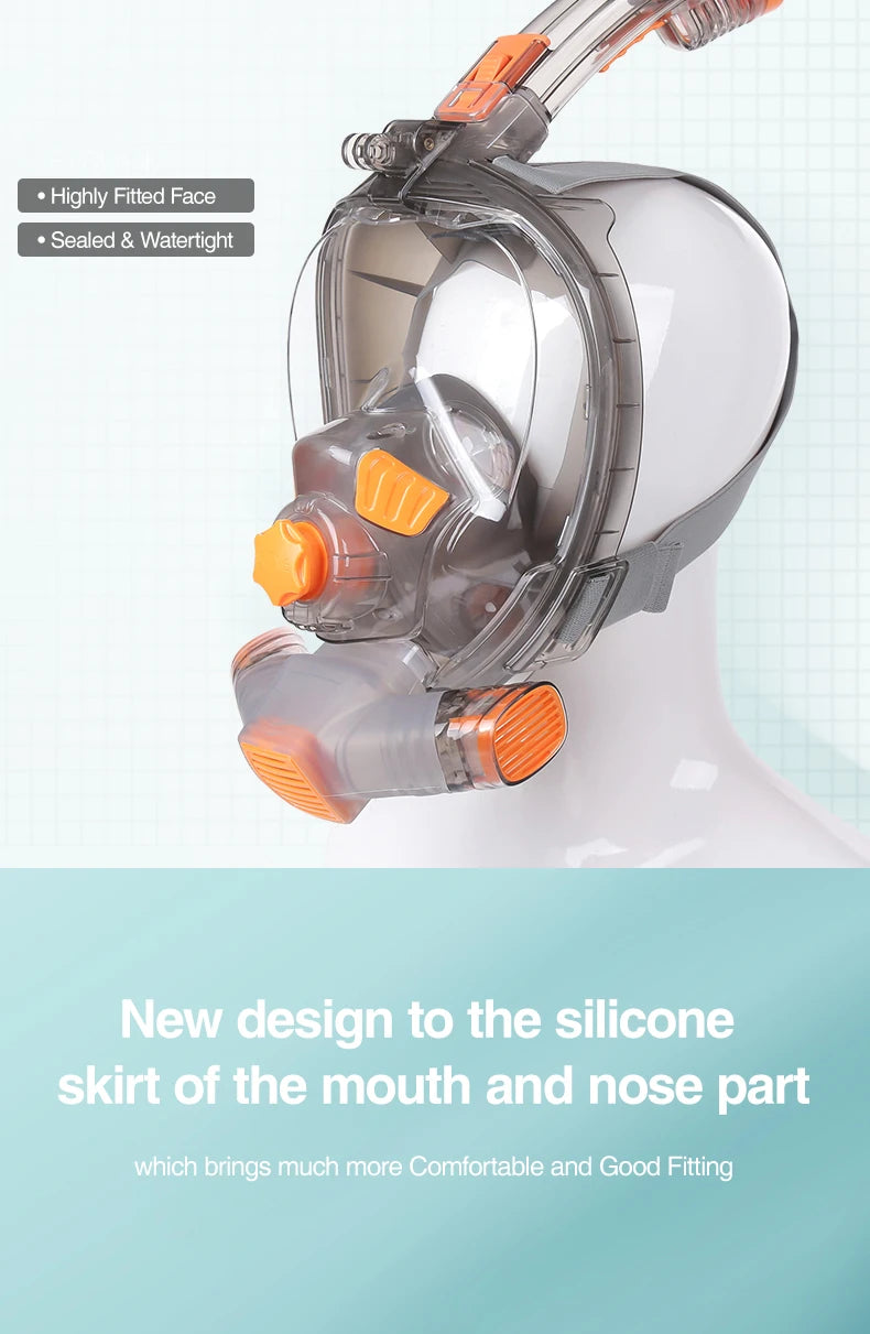 Tauchmaske, trockener Typ, wasserdicht, beschlagfrei, Schnorchelmaske zum Schwimmen, Tauchbrille für Erwachsene
