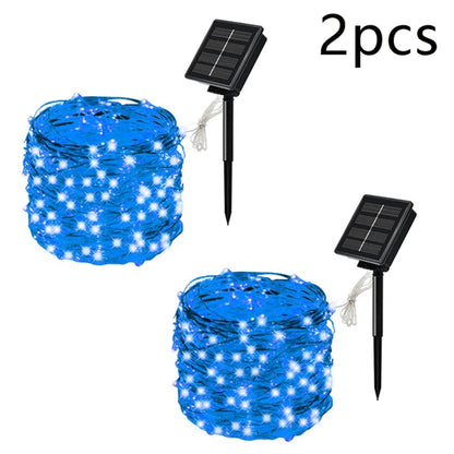 7m/12m/22m/32m LED Solar Licht Outdoor Garten Fee String Licht Led funkeln Wasserdichte Lampe für Weihnachten Terrasse Baum Party