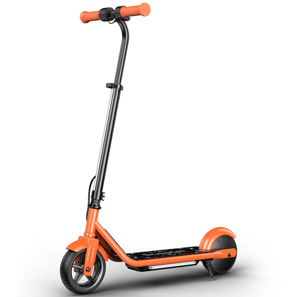 Kinder-Elektroroller K2Pro 150 W Motor 6 Zoll Reifen 18 V Batterie 16 km h Höchstgeschwindigkeit 6–9 km Reichweite Orange Schwarz 3 Geschwindigkeitsgetriebe mit LED