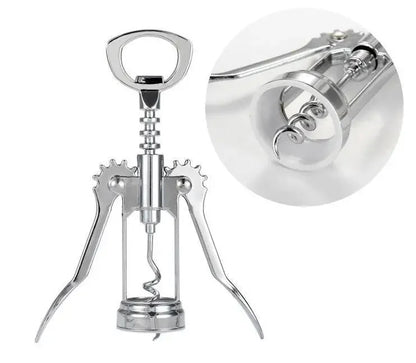 Weinöffner, tragbar, Edelstahl, Rotwein, Flügeltyp, Metall, Sommeliers, Korkenzieher, Flaschenöffner, Korkenzieher, Weinkorken