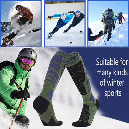 1 paar Merino Wolle Baumwolle Winter Männer Warme Ski Socken Dicker Sport Snowboard Radfahren Fußball Socken Hohe Elastische Thermische Socken