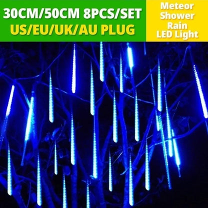 30 cm/50 cm Wasserdichte Meteorschauer Regen 8 Röhre LED Lichterketten Für Outdoor Urlaub Weihnachten Dekoration Baum EU/US/AU/UK Stecker