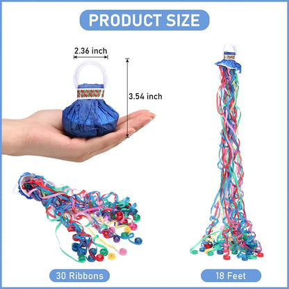 10 Stück bunte Handwurf-Konfetti-Poppers, Werfen, Luftschlangen, Poppers, kein Chaos, Papiercracker für Hochzeit, Geburtstag, Partyzubehör