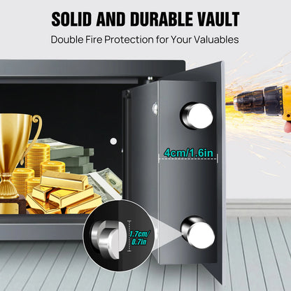 Heimaufbewahrungs-Safe, Sicherheitsbox, Brustschloss, 8,5 l Ziffern-Sicherheitskoffer, praktische Aufbewahrung, sichere Verriegelung, sichere Brust-Sicherheitsbox, 2 Schlüssel