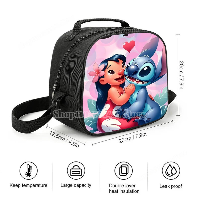 Lilo & Stitch Schulter Lunch Bag auslaufs ichere Kühltasche Handtasche tragbare Thermo Food Bento Picknick Box verstellbarer Schulter gurt