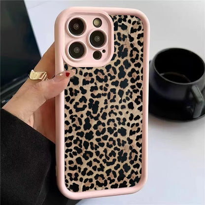 Mode Sexy Braun Leopard Silikon Soft Case Für iPhone 13 14 Pro Max 11 12 Mini 15 16 Plus SE2022 7 8 X XS XR Stoßfest Abdeckung