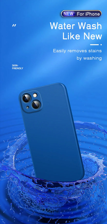 Offizielle weiche Silikon-Hülle in einfarbiger Farbe für iPhone 16 15 14 13 11 12 Pro Max 16 Plus, stoßfester Schutz, rutschfeste Abdeckung